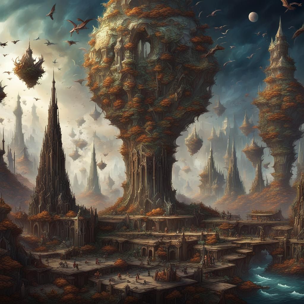 Fantastical Biopolitical Concept Art in Deep Color