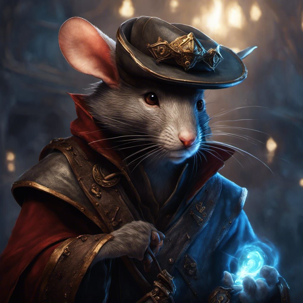 Hyperdetailed Ratfolk Mage in Dark Fantasy Style