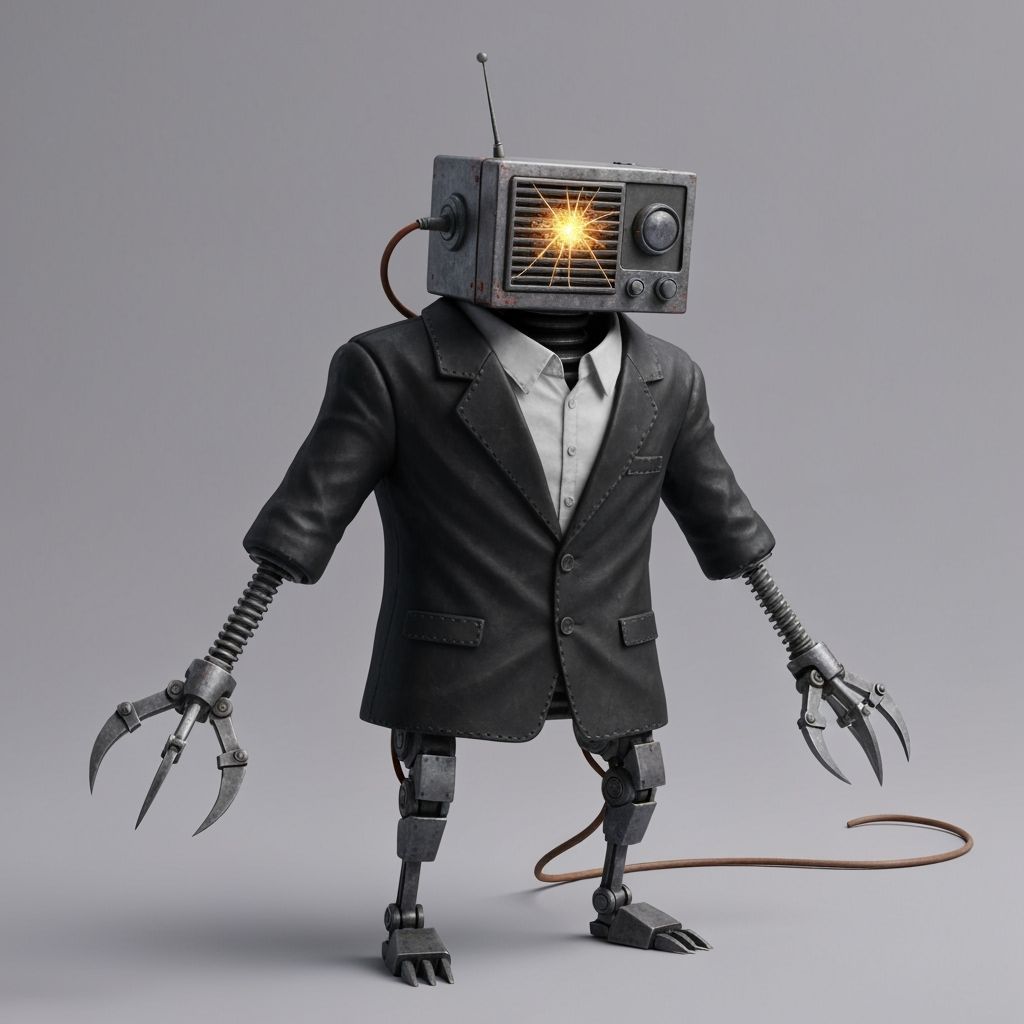 Boxy Proto-Drone Automaton in Matte Steel