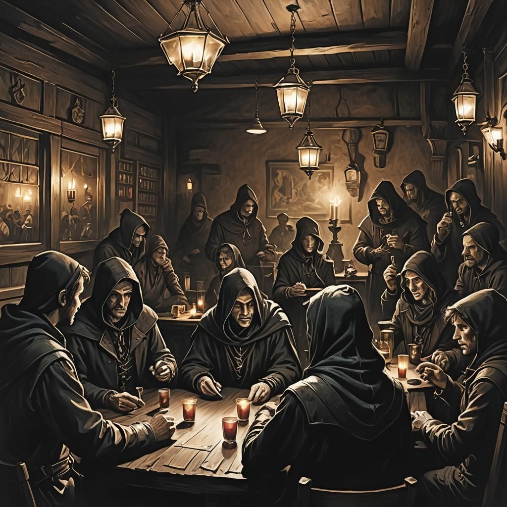 Tavern Scene: Thieves and Assassins Playing Cards