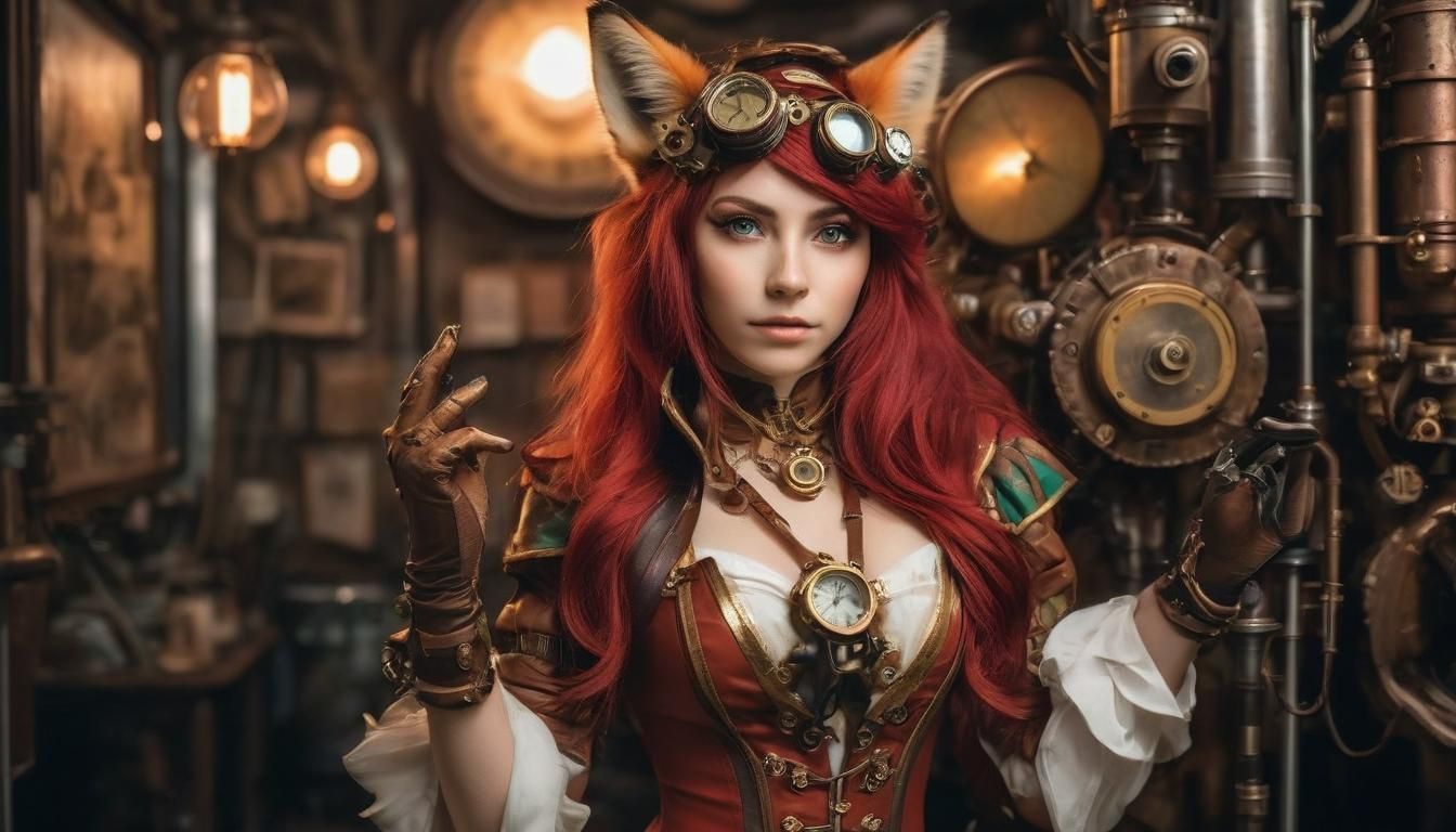 Steampunk Laboratory Portrait of Lady Palutena