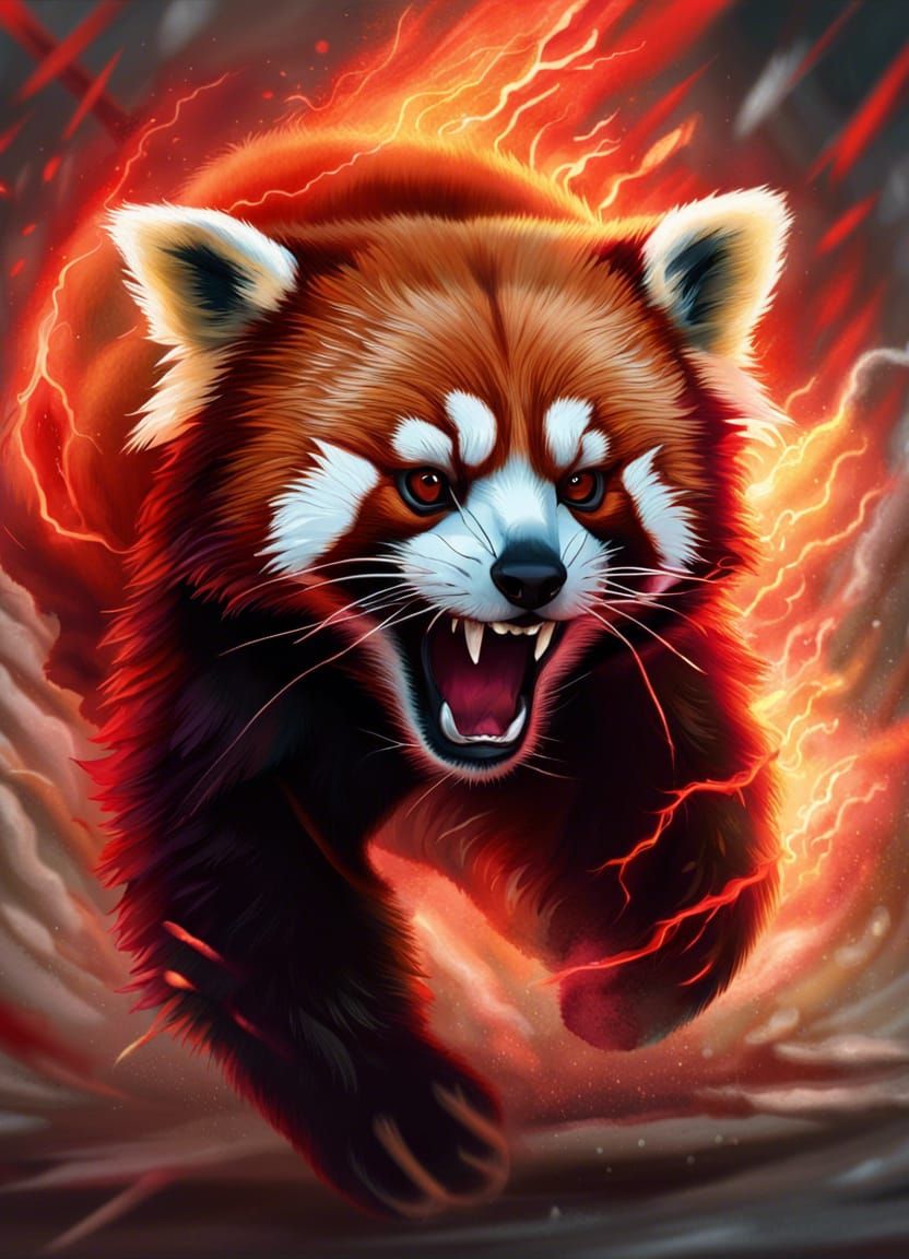 Furious Red Panda Unleashes Lightning