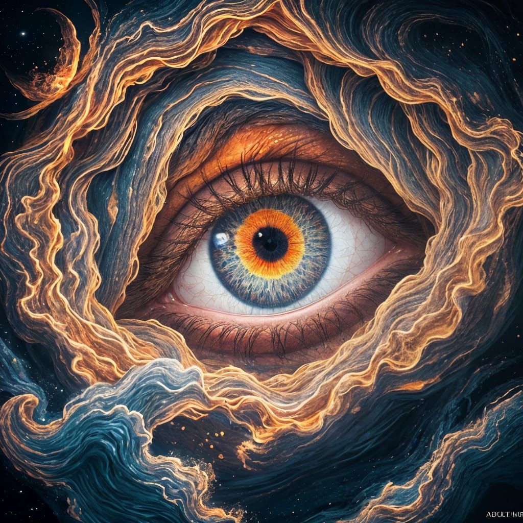 Eternal Eye of Time Witnesses the Flow of Life in Vivid Fant...