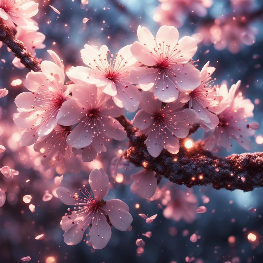 Epic Sakura Flower Fantasy Illustration in 3D