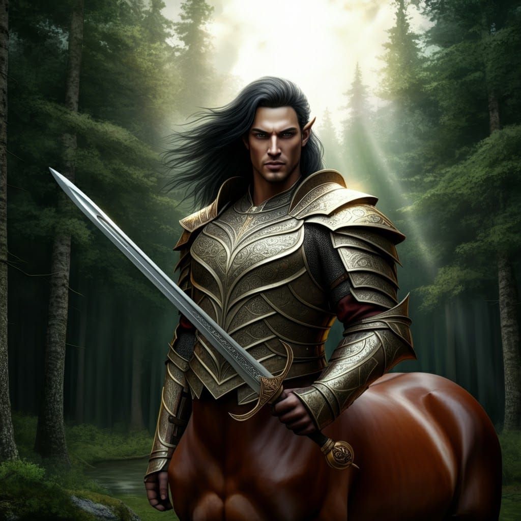 Majestic Centaur Guardian at Forest's Edge