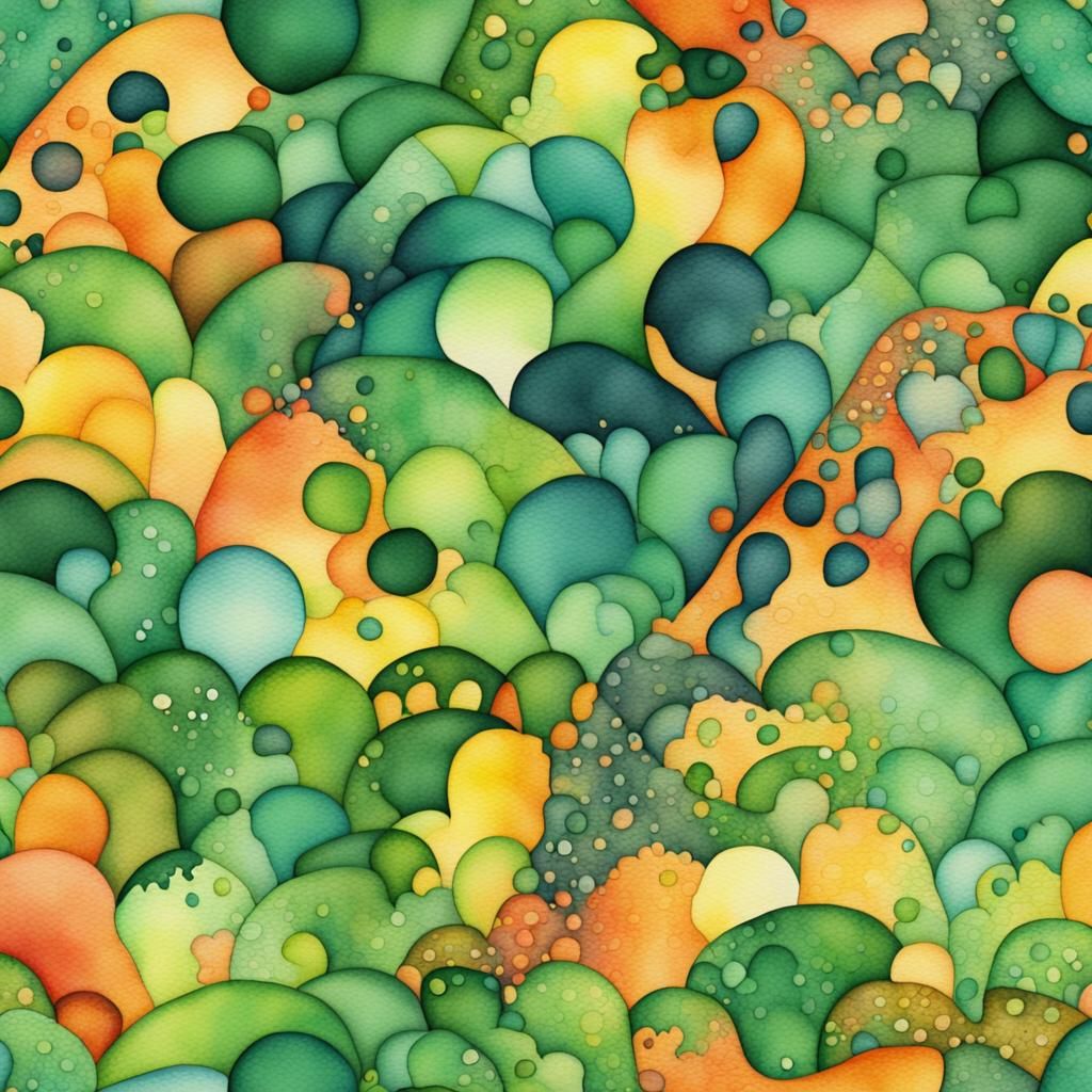 Fractal Jungle Snake Scales in Watercolor