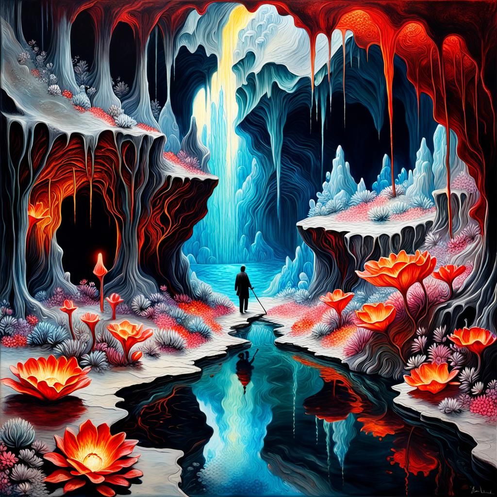 Glowing Cavern: Encaustic Painting in Pastel Shades