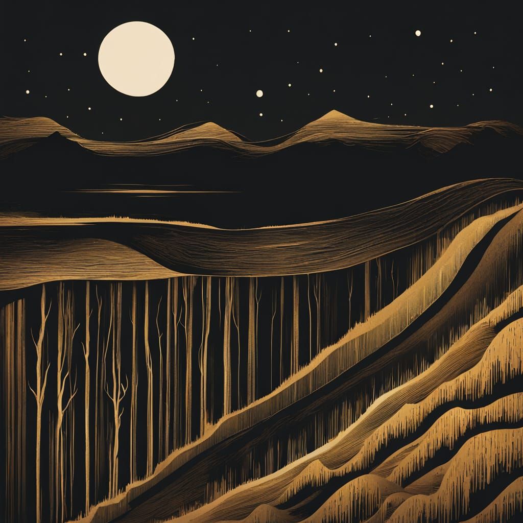 Muted Expressionist Scream in Simple, Monochromatic Lines