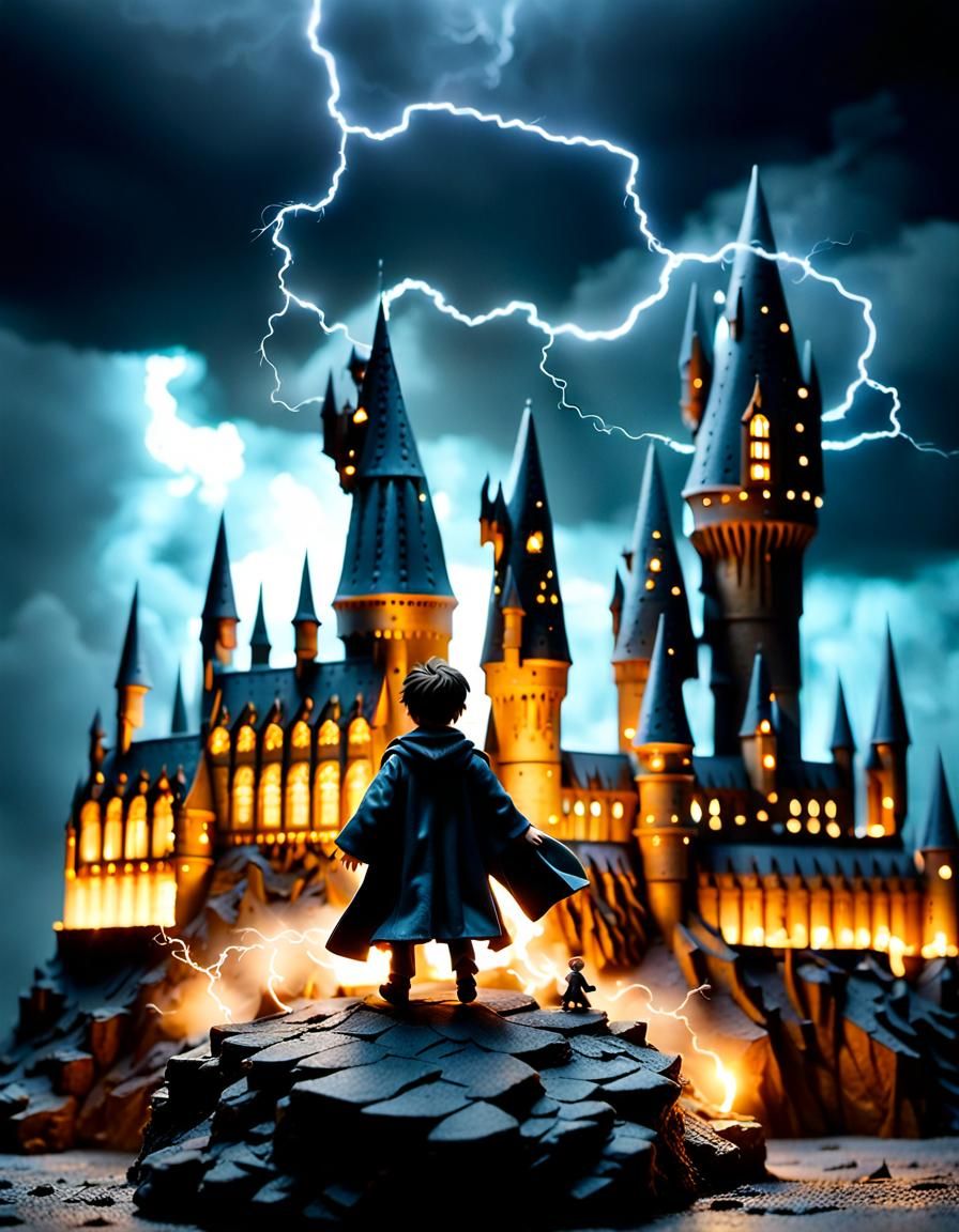 Harry Potter Chibi Figure in Hogwarts Diorama