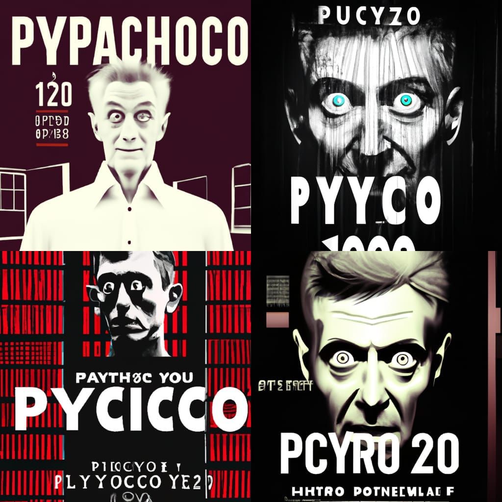 Movie poster for a 2060 remake of PSYCHO (1960).