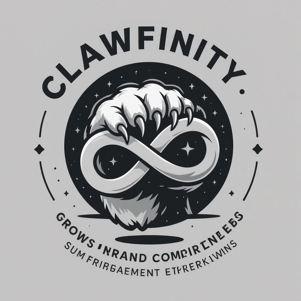 Clawfinity Crypto Logo: Polar Bear and Infinity
