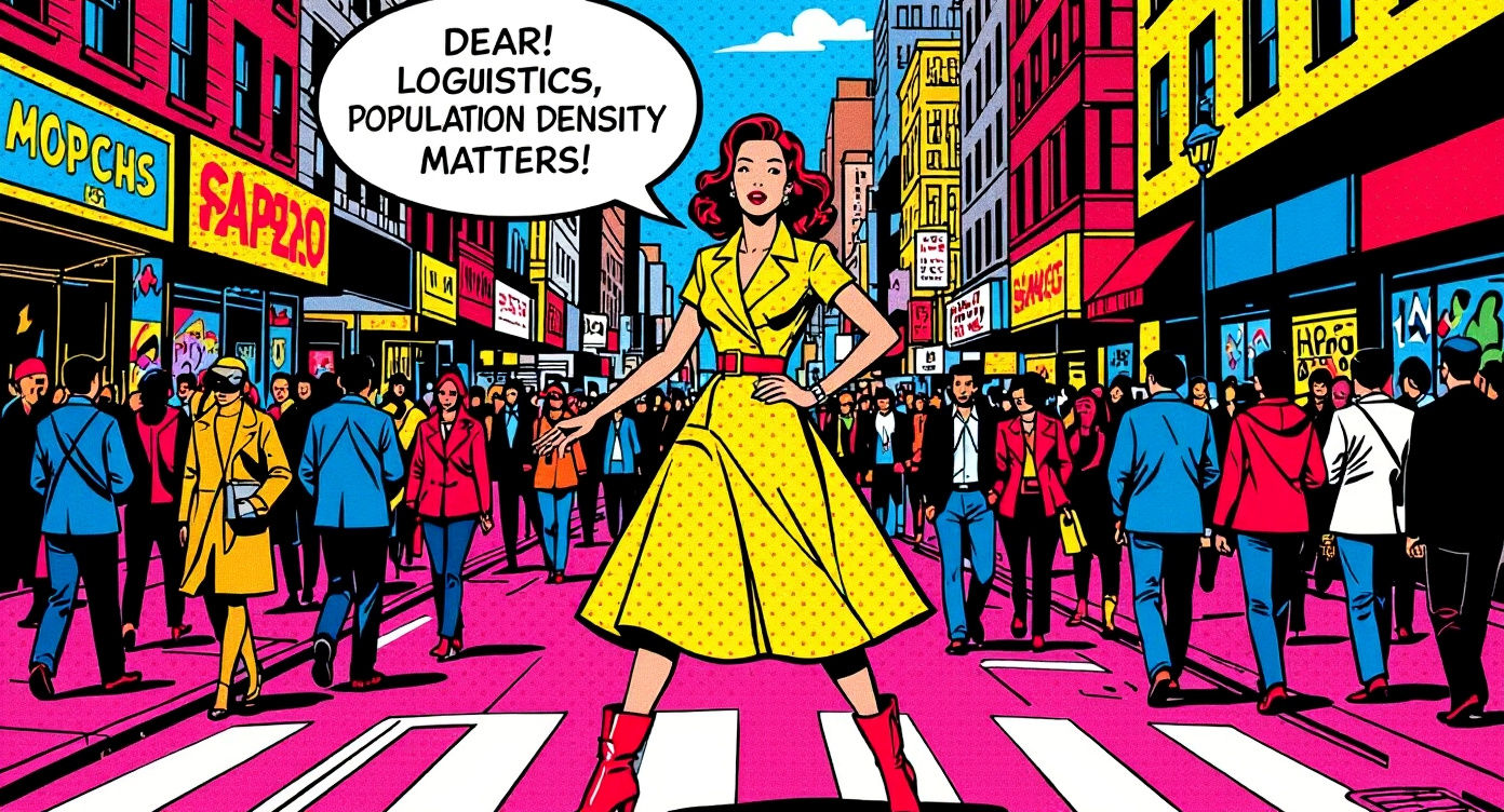 Lichtenstein Cartoon: Logistics and Population Density