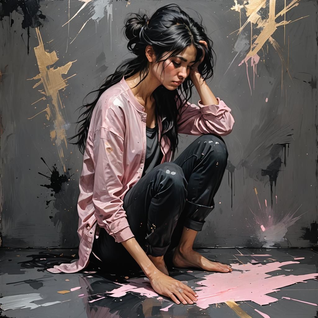 Detailed Matte Painting of a Woman with Dark Hair