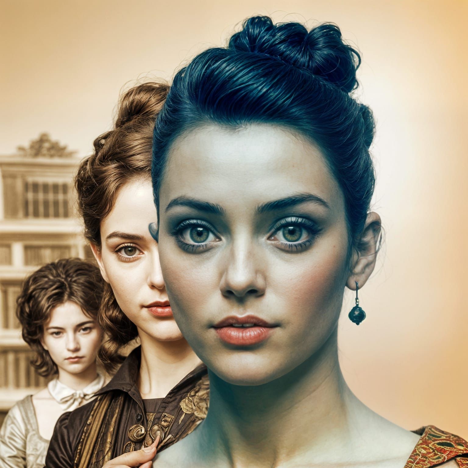 A Nostalgic Couple Browsing Old Photo Albums in a Victorian ...