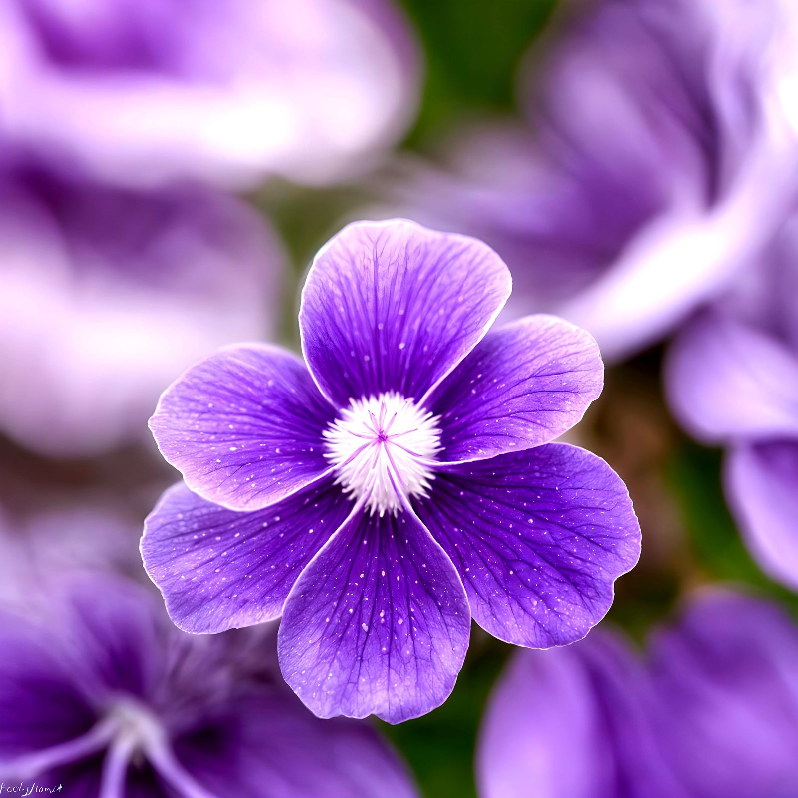Extreme macro shot of a violet.