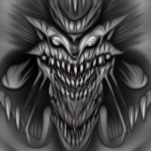 Terrifying Digital Art Monster Staring