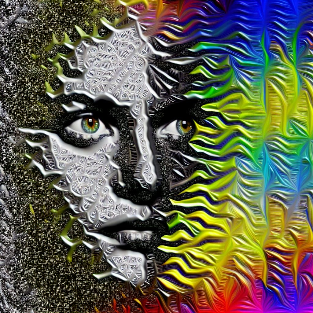 Psychedelic Fur Portrait with Lace and Forest Backdrop