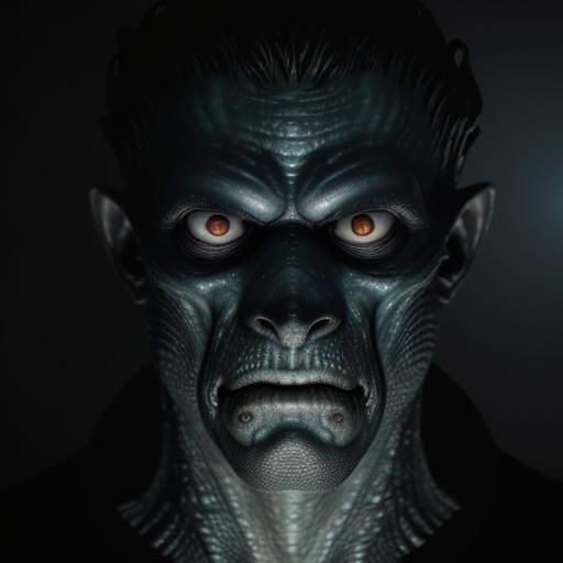 Petrified Diver Confronts Lovecraftian Reptilian Horror