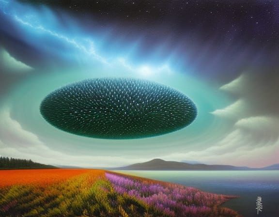 Surreal Submarines in Mycelium Network, Digital Art