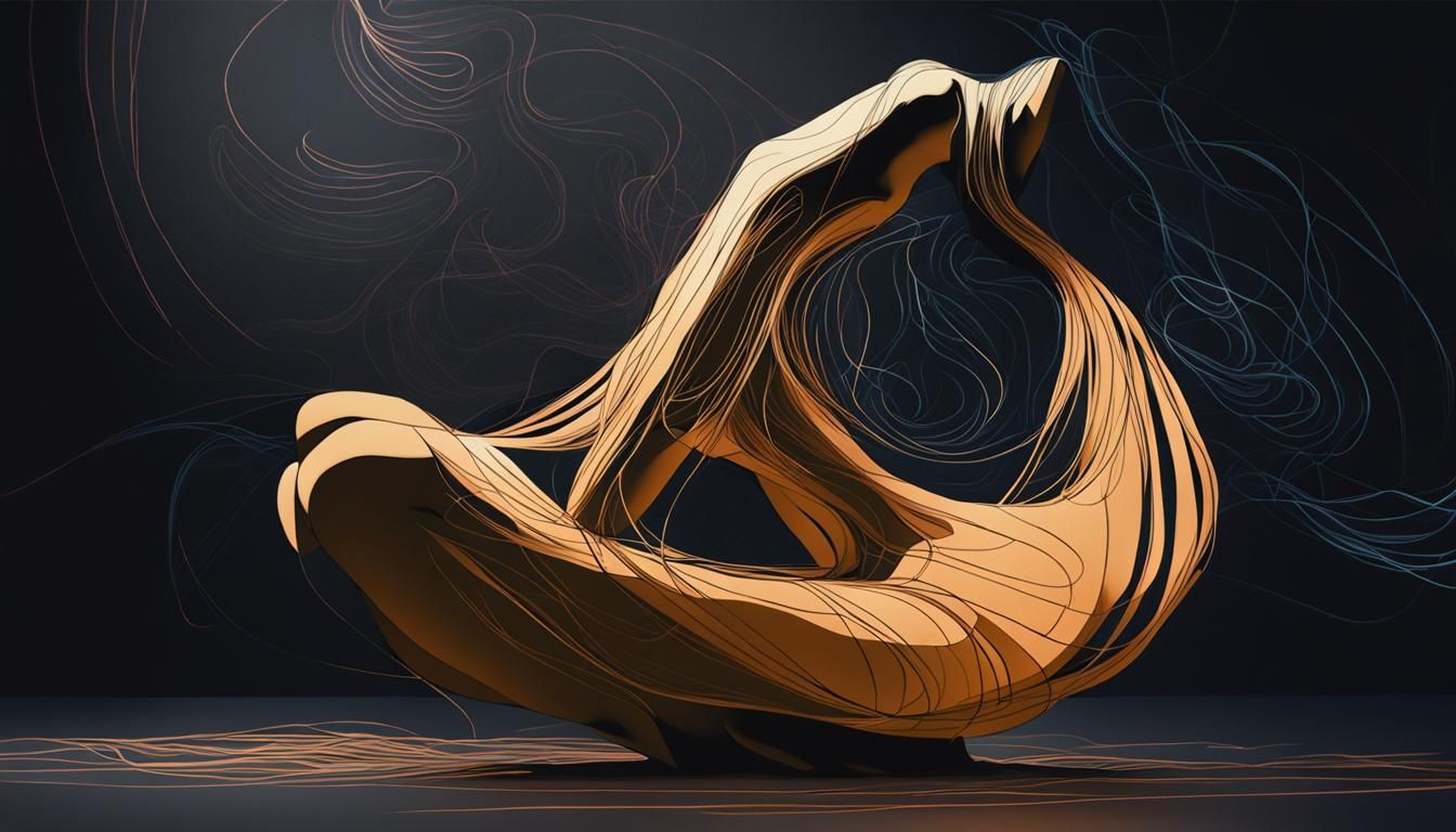 Neon Ink Drawing of a Pretty Woman