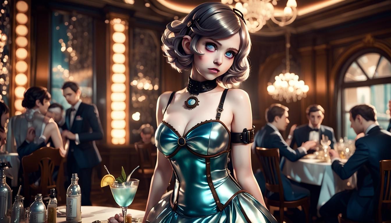 Kawaii Anime Waifus at Dinner Party in Unreal Engine