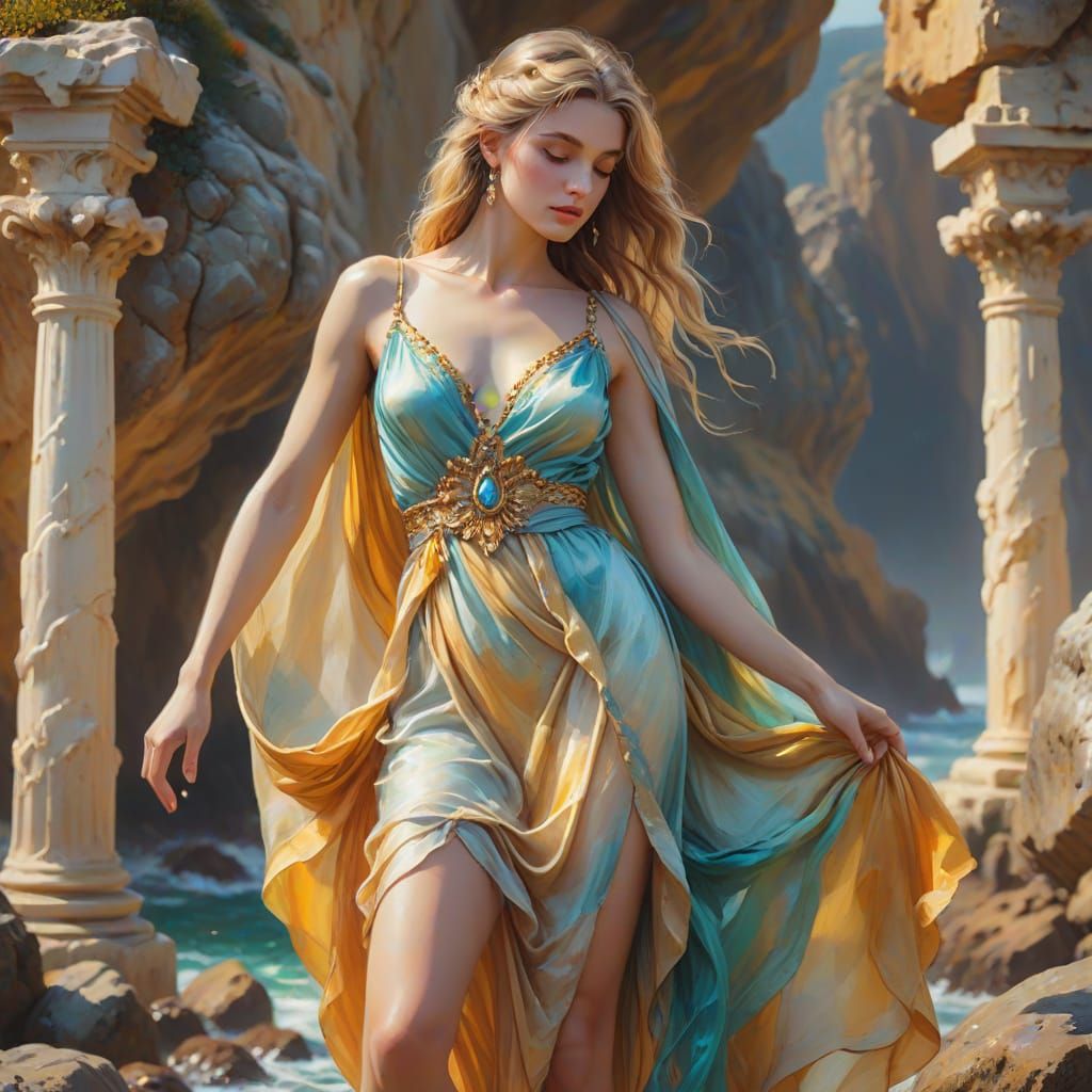 Vibrant Aphrodite in Triadic Colors