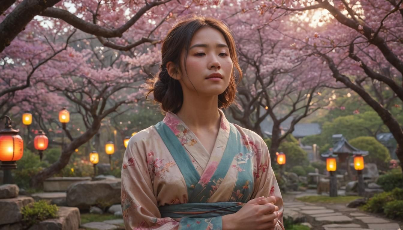 Japanese Garden Meditation: Anime Concept Art