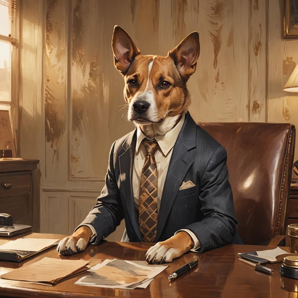 Dog in Suit: Whimsical Concept Art