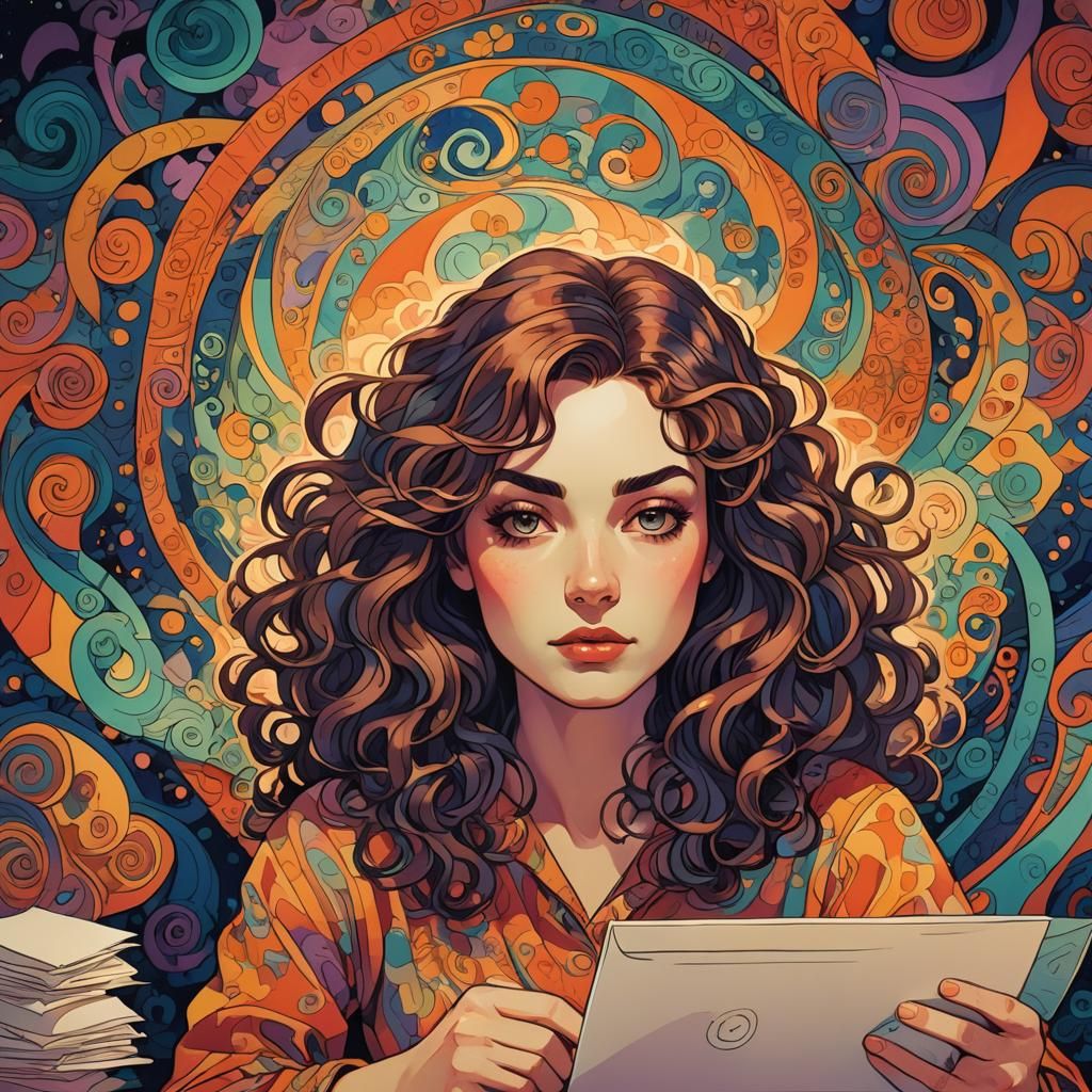 Psychedelic Art Nouveau Mailed Letter Envelope