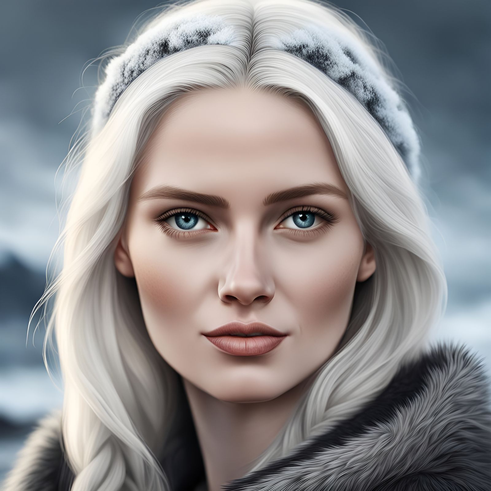 Realistic Portrait of a Beautiful Icelandic Woman