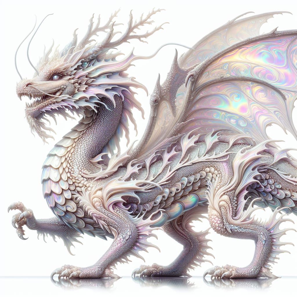 Iridescent Dragon in Ethereal Colors