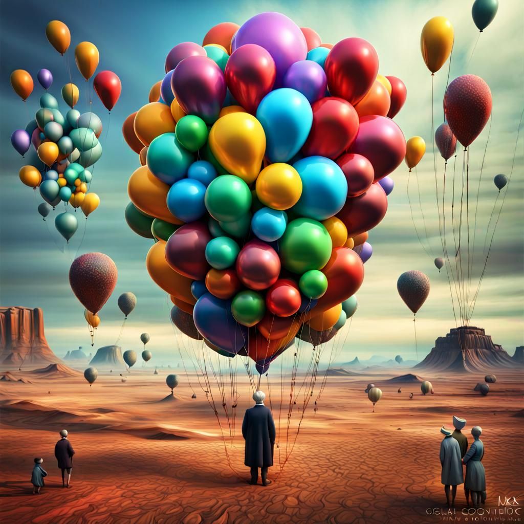 Surreal Balloons with Strange Characters