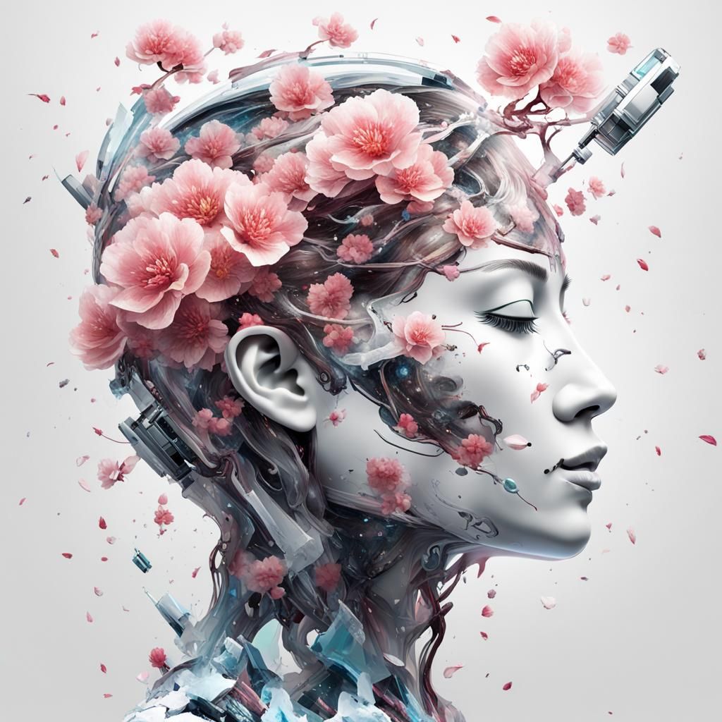 Sakura Woman: A Surreal Galactic Anatomy