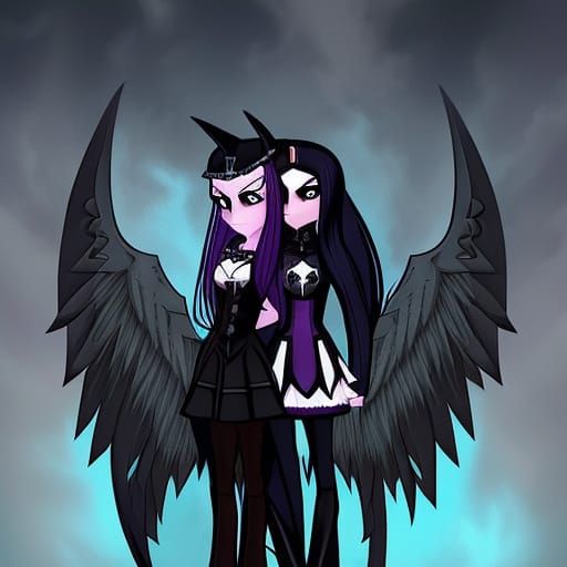 My little pony friendship is magic twins gothic art