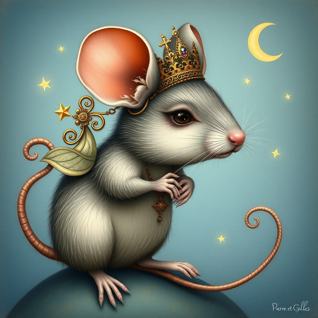 Baroque Mouse in Whimsical Realism Style