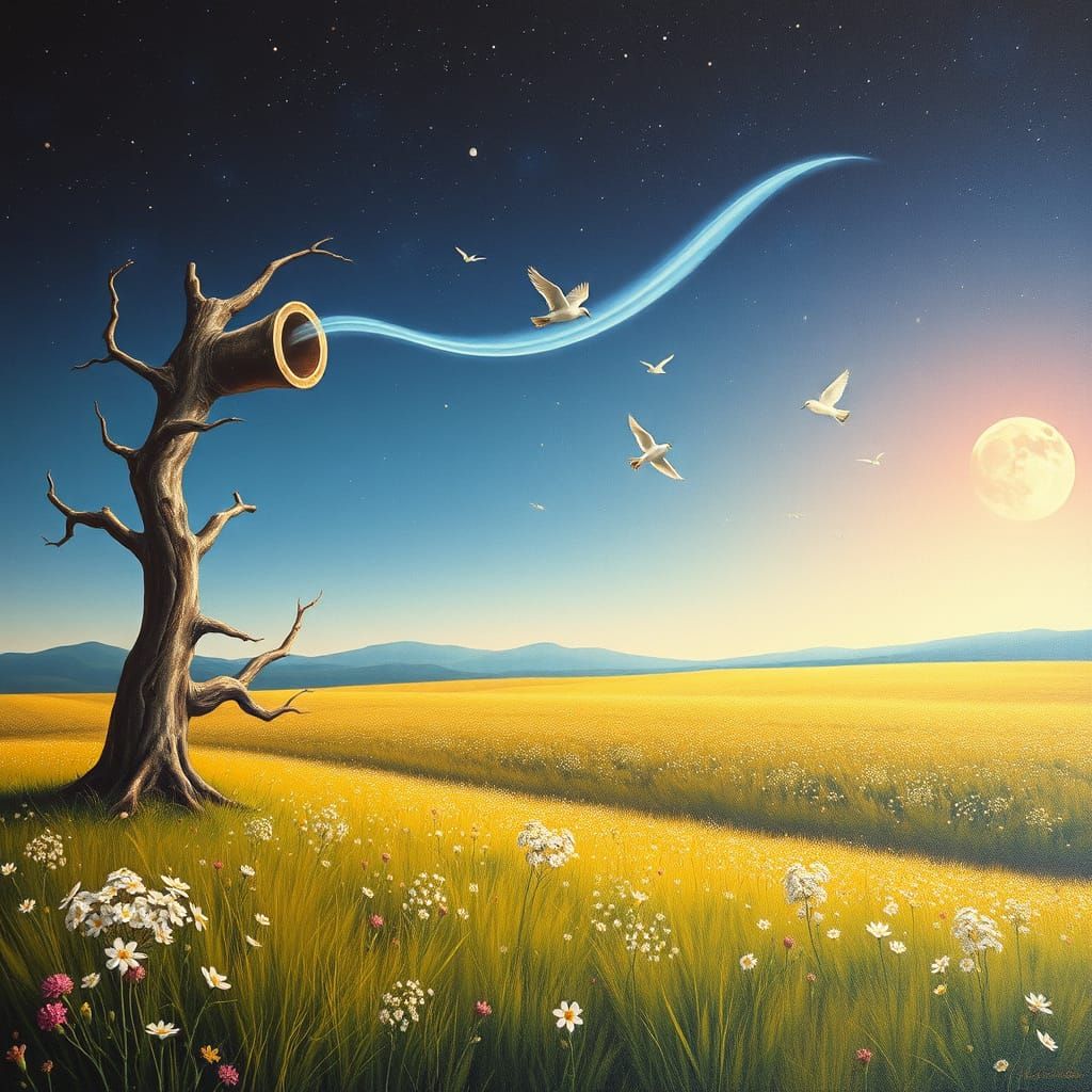 Surrealist Spring Landscape Inspired by Dalí's Melting Panor...