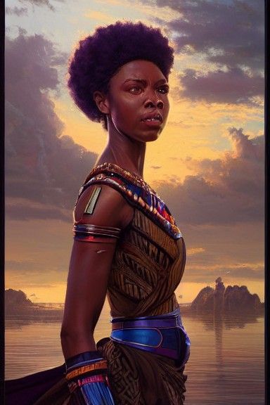Wakanda African Queen Photorealistic Portrait