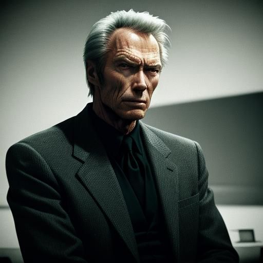 Clint Eastwood as 1960s Criminal: Cinematic Film Still