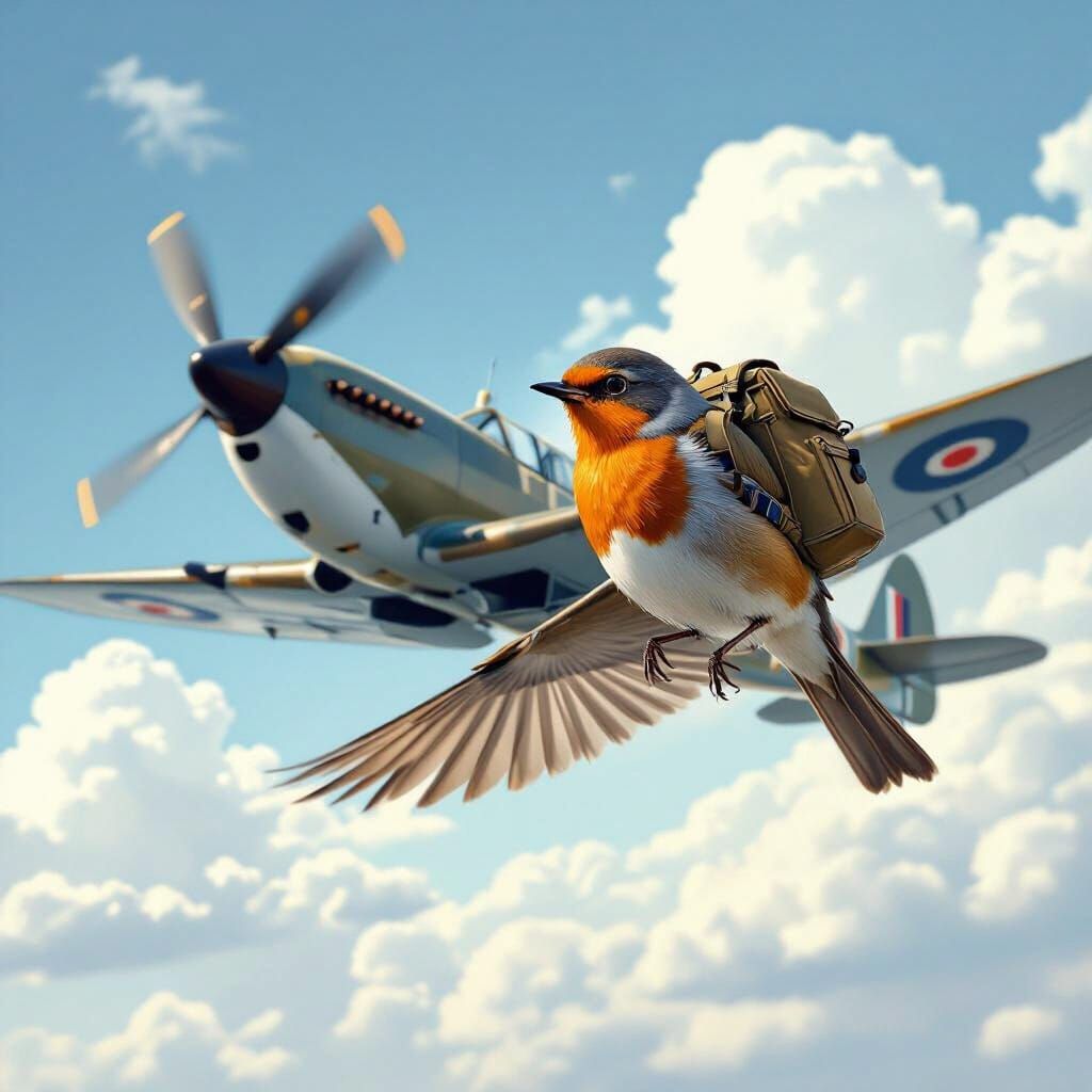 A brave robin flies through the air, soaring past a British ...