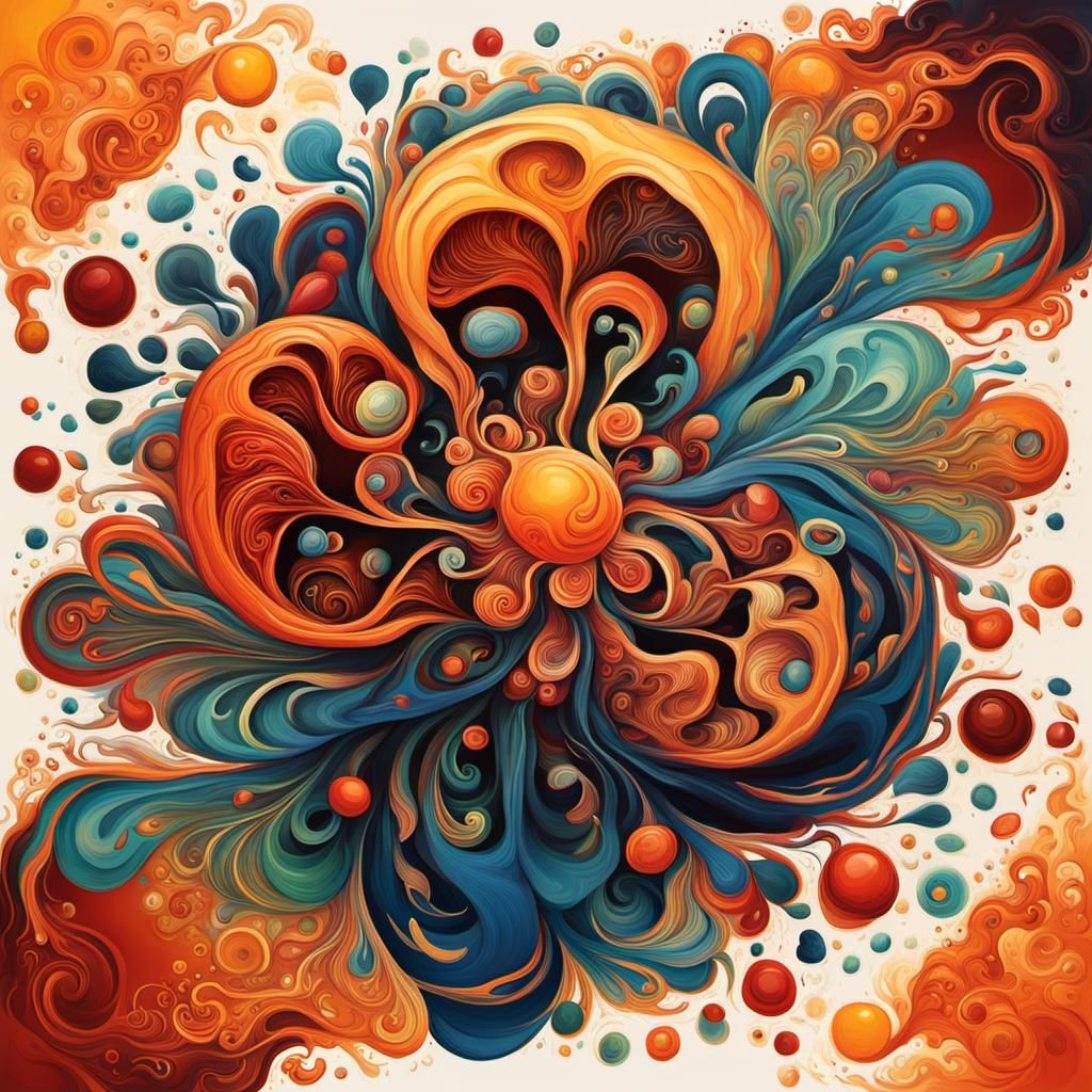 Abstract Art Nouveau Neuronal Mycelium Explosion