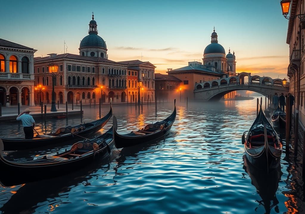 Venice Canal Dreamscape at Dusk