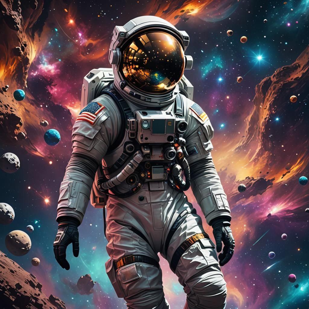 Astronaut Floating in Space Concept Art