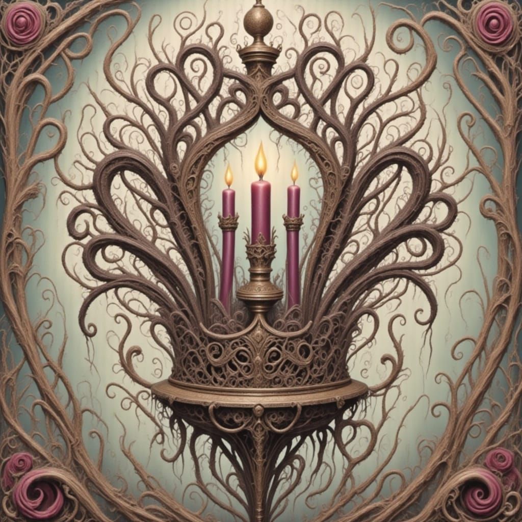 Mysterious Candle Crown Adorned with Gothic Elements