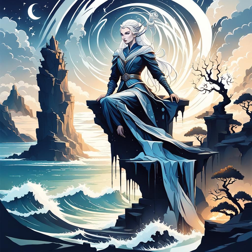 A mystical elf sorceress