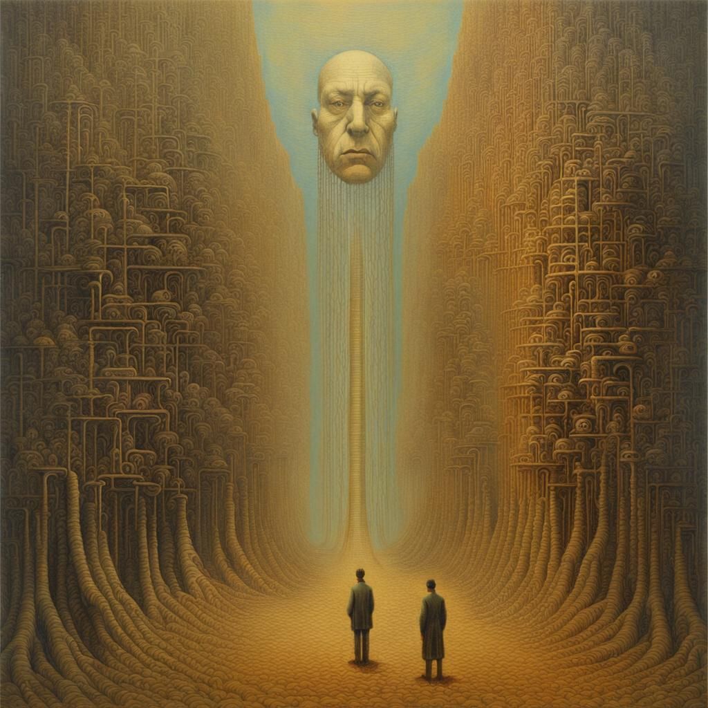 Surrealist Biometric Tapestry in Cryptic Binary Code