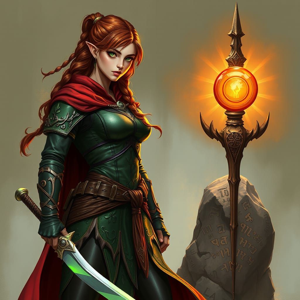 Fierce Warrior in Mystical Armor, Inspired by Fantasy Art