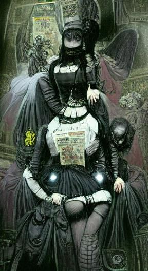 Victorian Goth Comic Book Cover in Dore Style