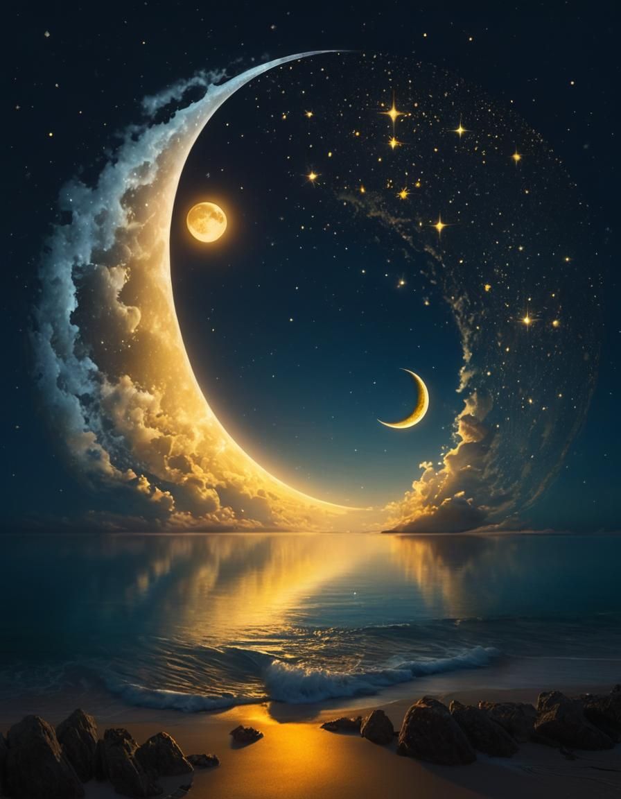 Large crescent moon