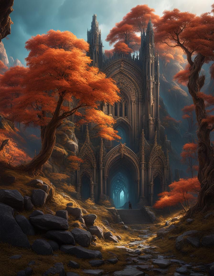 Fantastical Landscape in Deep Color, Digital Art