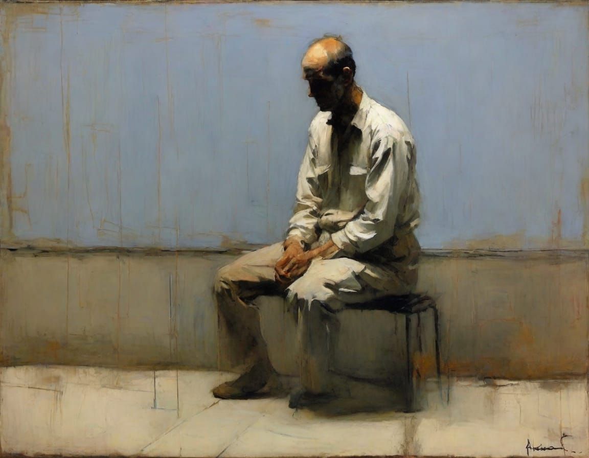 Impressionist Figure Sketch in Oil with Heavy Brushstrokes